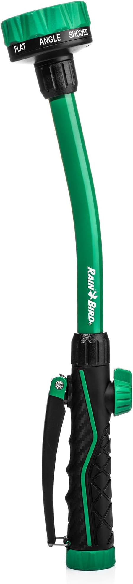 Rain Bird TRNZL8PWAND16 Watering Wand Garden Hose Nozzle, 16 Inch -Front Trigger with 8 Spray Patterns, Flow Control Knob, Trigger Lock, Non-Slip Ergonomic Grip, 3/4 Inch GHT Connection, Green & Black