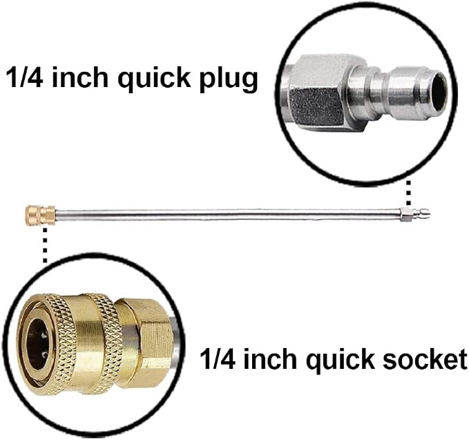 RIDGE WASHER Pressure Washer Extension Wand, 17 Inch, Stainless Steel | 1/4 Inch Quick Connect, Power Washer Lance, 2 Pack