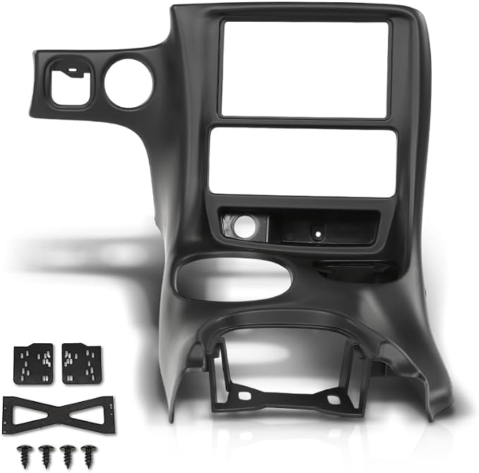 PIT66 Double Din Dash Kit Fit Chevy Corvette C5 1997-2004 Black | Radio Installation Panel Fit Chevy Corvette C5 1997 1998-2004 10407815, Dash Bezel Kit, Black