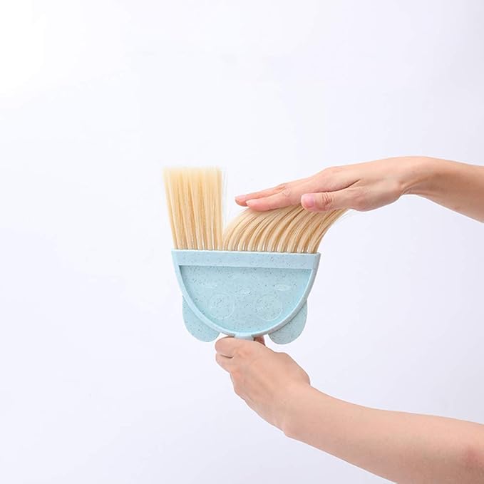 Kids Broom and Dustpan Set, Mini Toddler Broom for Pretend Play Cleaning, Child-Sized Little Housekeeping Helper Set, Blue