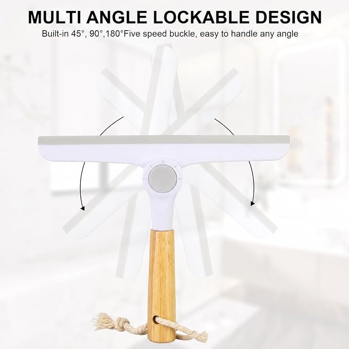 Window Squeegee for Glass Doors，All-Purpose 9.7” Window Cleaning Squeegee, Handheld for Windows, Car Windshields & More，Grey (9.5" Shower Squeegee)