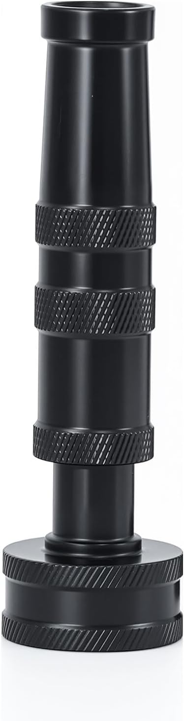 RESTMO Solid Brass Hose Nozzle, Heavy Duty Adjustable Twist Hose Nozzle | Anti-Rust Black Coating, Solid Brass Construction, Leak-proof, Adjustable 3 Spray Patterns, Ideal for Watering & Washing