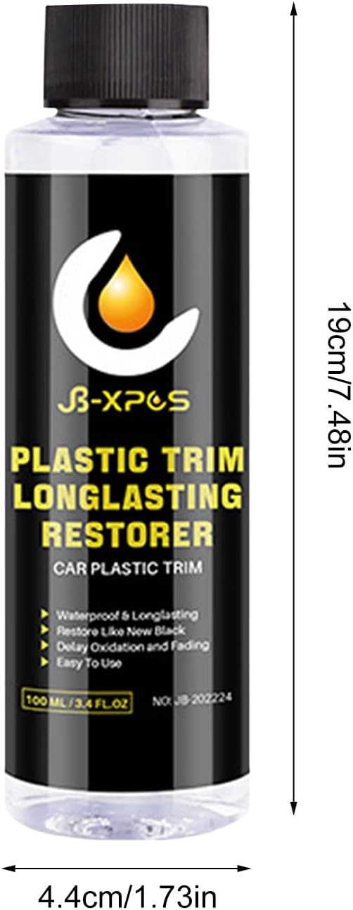 Car Trim Restorer - Interior Cleaner, Dashboard Polish, UV Restoring Spray | 100ml Rubber Shine, Odorless plastlc Restorer Protectant, Oil-Free Coat for Vinyl, Bumper, Console, Tire, Mirror