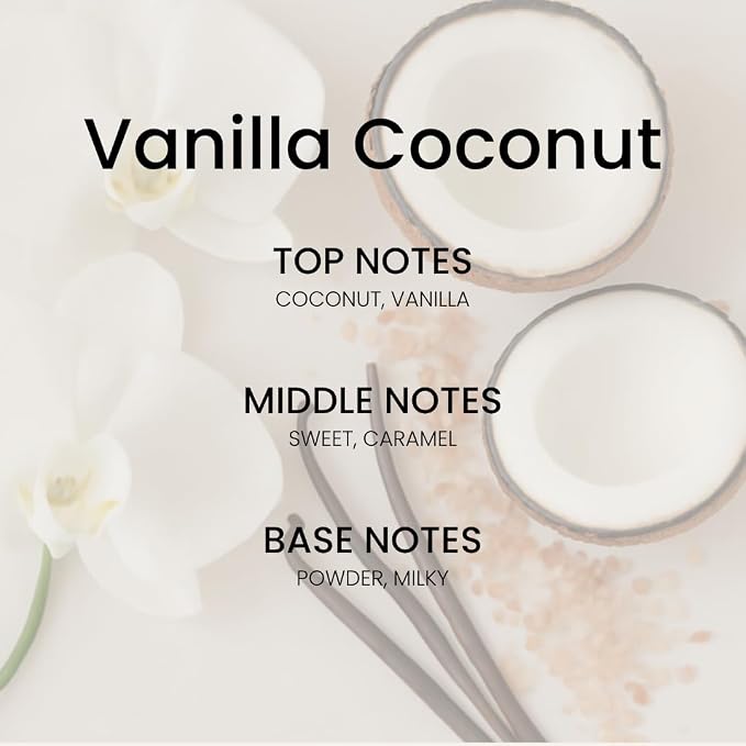 Vanilla Coconut Room Spray – 5.07 oz (150 ml) Scented Air Freshener Odor Eliminator Spray for Home, Office & Linen – Long-Lasting Linen Spray for Bedding, Pillows & Fabrics – Luxurious Home Fragrance