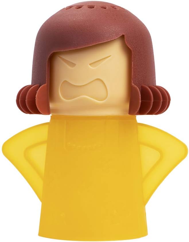 Angry Mom Microwave Cleaner, Mad Mama Microwave Steam Cleaner, Just Add Vinegar and Water, Easily Cleans the Crud in Minutes (Yellow)
