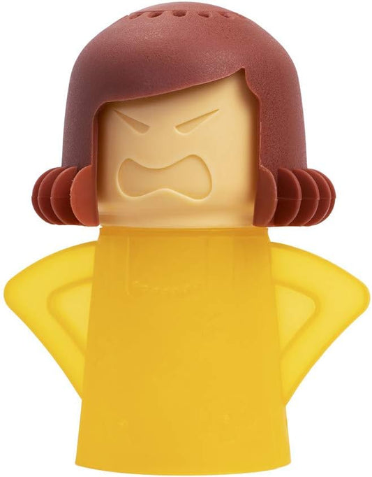 Angry Mom Microwave Cleaner, Mad Mama Microwave Steam Cleaner, Just Add Vinegar and Water, Easily Cleans the Crud in Minutes (Yellow)