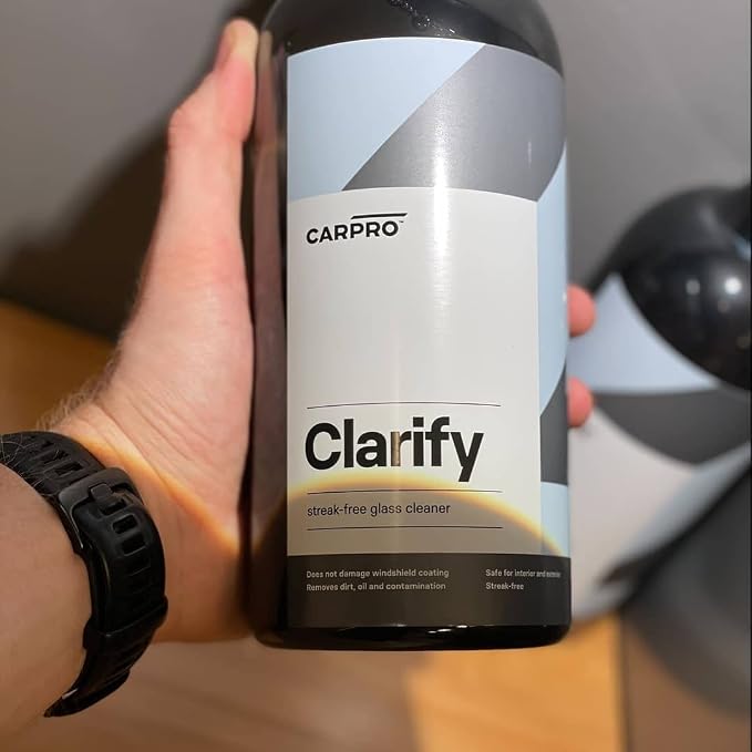 CARPRO Clarify Streak Free Car Window Cleaner Removes Oils, Fingerprints & Dirt - Safe to Use on Ceramic Coatings, Interior and Exterior Glass - Liter (34oz)