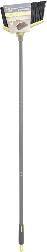 Casabella Wayclean Wide Angle Corner Broom, Gray/Green