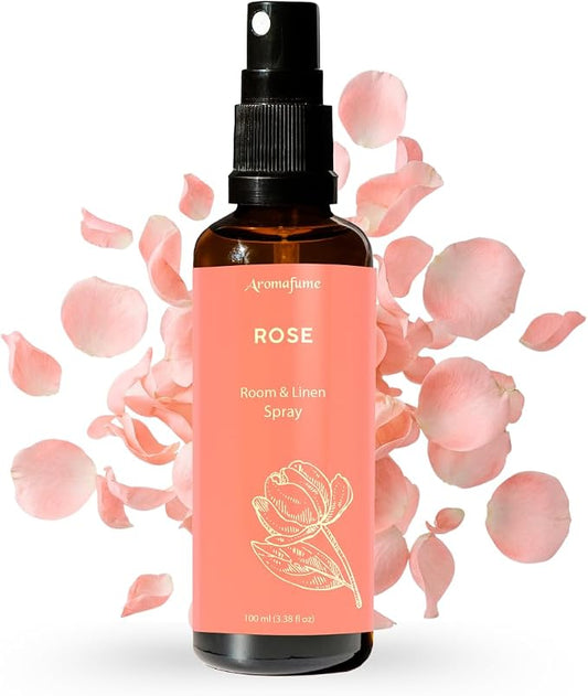 Rose Air Freshener Spray for Room, Linen & Pillow 100ml by Aromafume | Made with Pure Rose Essential Oil | Aromatherapy Spray to Comfort and Unwind | Mist for Bedding, Fabrics