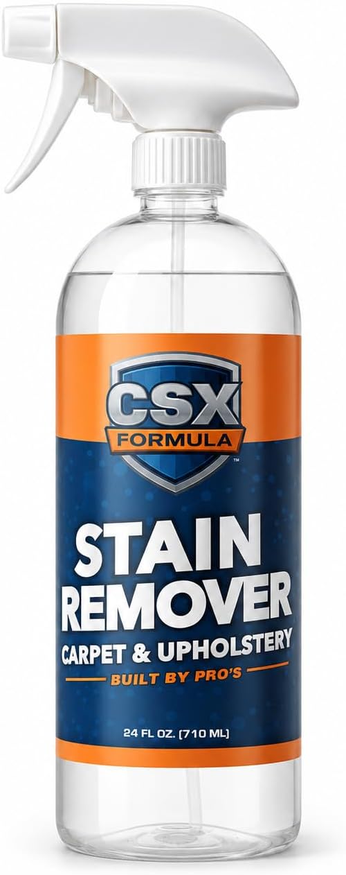 CSX Formula® Carpet Stain Remover 24oz – Most Powerful Carpet & Upholstery Cleaner, Professional Strength, Deep Clean Formula – Removes grease, wine, coffee, ink, food, and more – Made in USA