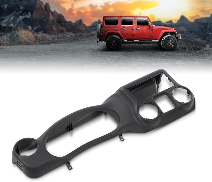 DOTCOM Dash Instrument Cluster Panel Bezel Fit Jeep Wrangler 2011-2014 | Instrument Cluster Trim Panel Bezel,Polypropylene Material,Black Finish, Fit Jeep Wrangler 2011-2014