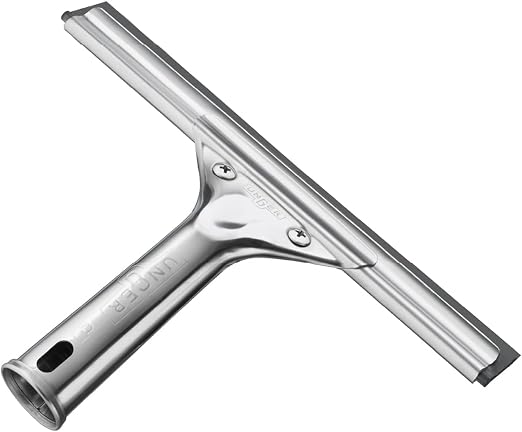 Unger Professional 8” Stainless Steel Window & Glass Cleaning_Squeegee - Cleaning Supplies, Heavy Duty Squeegee for Window Cleaning, Streak Free Results (Pack of 10)
