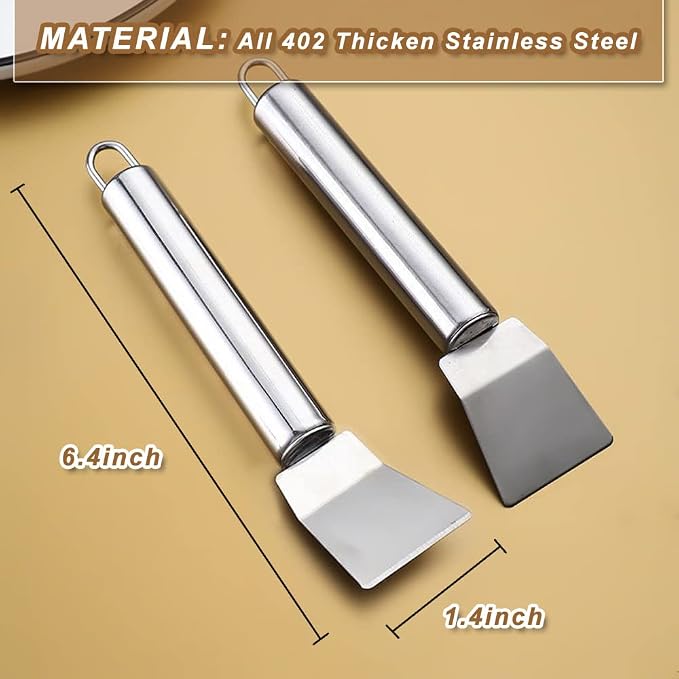 2pcs Kitchen Gas Stove Cleaning Brass Wire Brush Putty Scraper Rust Grease Grime Cleaner