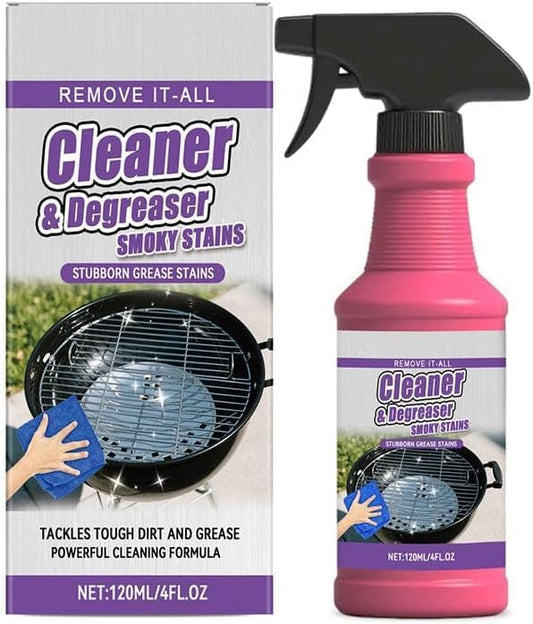 2026 Upgraded High-Concentration BBQ Grill Cleaner Foam - Heavy Duty Kitchen Degreaser Spray for Oven, Stove Top, Range Hood, Stainless Steel Grates - Stubborn Tar & Aged Grease Remover, 120ml