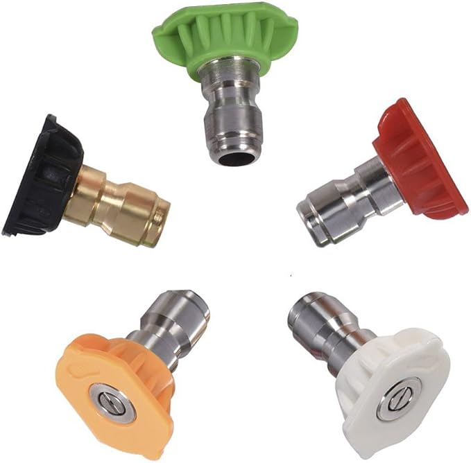 Twinkle Star Pressure Washer Nozzle Tips Multiple Degrees, 1/4 INCH (2.5 GPM) | 1/4 Inch Power Washer Nozzle Tips Set, Pressure Washing Tips Set