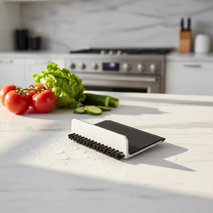 Black Kitchen Sink Squeegee Cleaner Countertop Brush Wiper Vegetable Cleaning Brush Wiper Home Kitchen Tool Accessories Fruit and Vegetable Cleaning Brushes