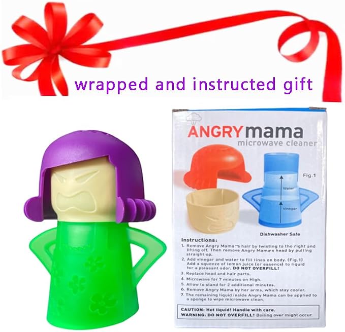 Angry Mama Microwave Steam Cleaner, Reusable Kitchen Gadget & Gift