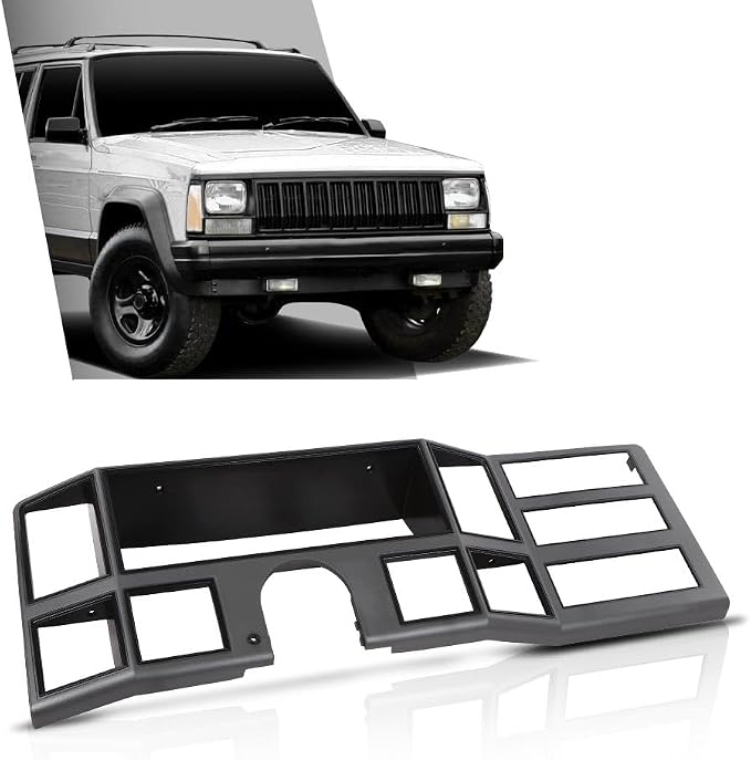G-PLUS Dash Bezel Radio Surround Trim | Compatible with Jeep Cherokee XJ 1984-1996 with Hole Silver
