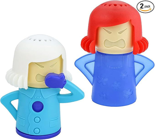 Angry Mom Microwave Cleaner and Chilly Mama Freezer Odor Absorber, 2 PCS Kitchen Gadget Tools Quickly Removes Stains and Odors (Steaming Mama and Fridge Mama)