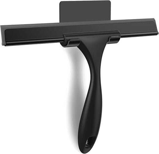 SetSail Squeegee for Shower Glass Door, 10 Inches, Black | Stainless Steel Shower Squeegee for Glass Doors, All-Purpose Window Squeegee for Shower Mirror Bathroom Car Window Cleaning
