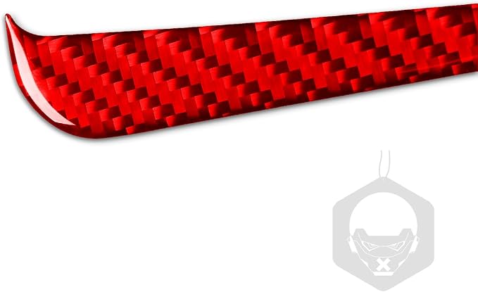 Red Real Carbon Fiber Trim for Nissan Rogue Accessories | for 2014-2020 / Rogue Sport 2017-2022 Navigation Display Side Strip Sticker Interior Thick Overlay Decal