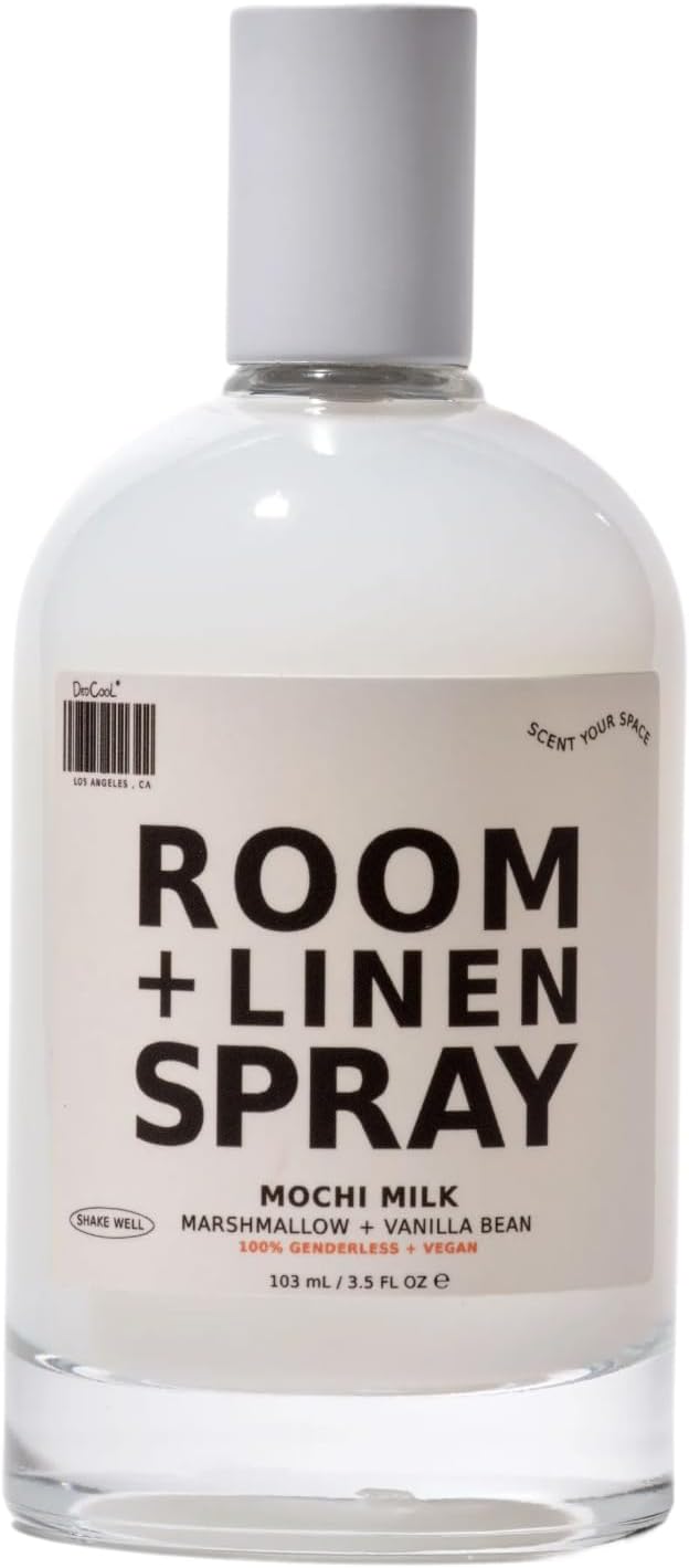 DedCool, Room + Linen Spray, Mochi Milk, Essential Oil Infused, 3 fl oz | Natural non-toxic formula freshens home, bedding, couch, closet & bathroom