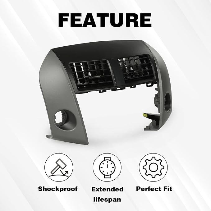 G-PLUS Center Dash A/C Heater Air Vent Cover Trim Bezel Switch Compatible with Toyota Rav4 2006-2012 Dashboard Air Vent Panel