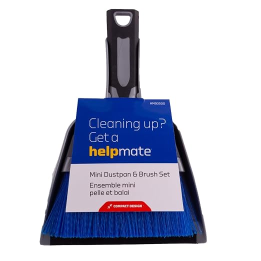 Helpmate Mini Dustpan and Brush HM93500 Small Dust Pan and Hand Broom Mini Broom and Dustpan Set Gray