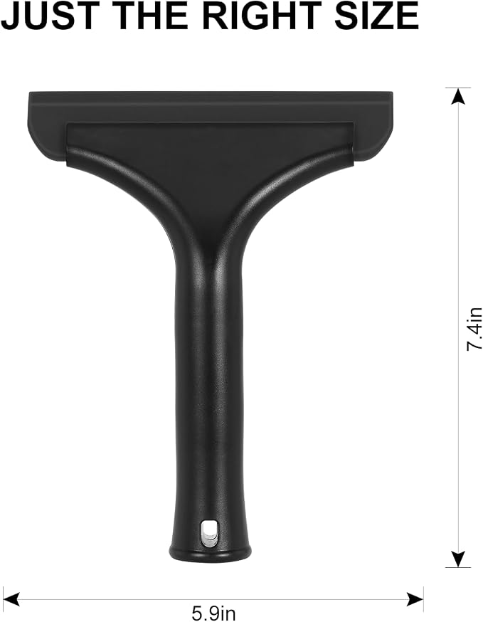 SetSail Shower Squeegee for Glass Doors, Small Squeegee for Shower Glass | Mini Silicone Squeegee for Window, Glass Door, Bathroom, Mirror, Car Window, All Black