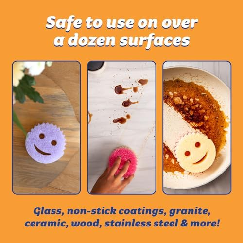 Scrub Daddy Scrub Mommy Kitchen Sponges for Dishes & Wiping Spills - Dual-Sided Dish Scrubber Sponge for Cleaning - Multi-Colored Bulk Pack - Stain & Odor Resistant (5 Count) (Pack of 2)