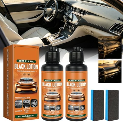 Auto Plastic Black Lotion,Auto Plastic Restorer Kit,Car Plastic Restorer,Automotive Plastic Restorer,Black Lotion Auto Plastic,Restore The Original Luster of The Vehicle (2pcs)