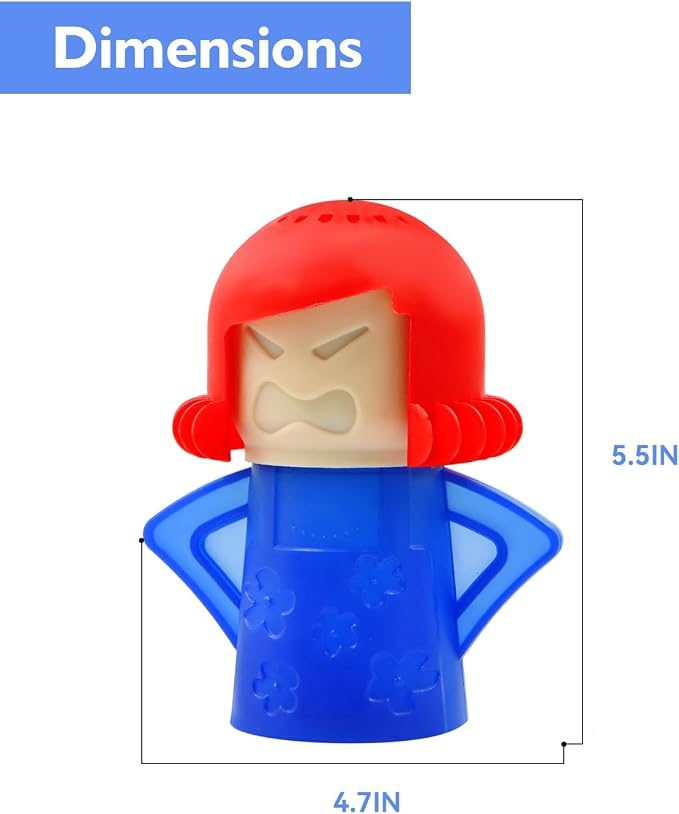 Angry Mama Microwave Cleaner - Microwave Steam Cleaner for Inside, Steam Disinfects with Vinegar/Water(Blue)
