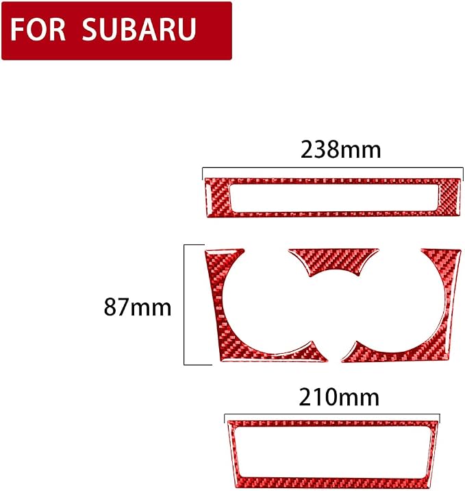 Red Real Carbon Fiber Car Interior Central Console Panel Trim Stickers Kit Compatible with Scion FR-S 2013 2014 2015 2016 / Toyota 86 2017 2018 2019 2020 Accessories Decals Type-B