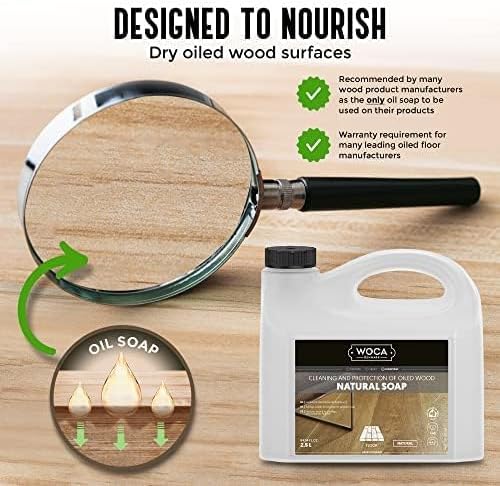 WOCA Denmark Natural Soap Bundle - 2x(1L) -Concentrated Cleaner for Oil-Treated Hardwood Floors, Furniture, Millwork, Cutting Boards, and Countertops.