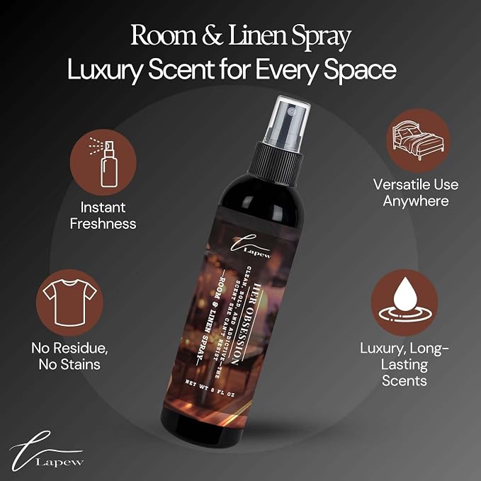 Lapew Room & Linen Spray | Fragrance Mist for Home, Car & Office | Fabric & Air Freshener | Neutralizing Mist | Made in USA | Her Obsession