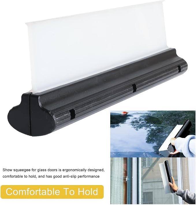 Car Squeegee,12 inch Silicone Automotive Water Wiper for Drying,Flexible Auto T-Bar Water Blade for Car,Windshield,Glass,Window,Bathroom (Black)
