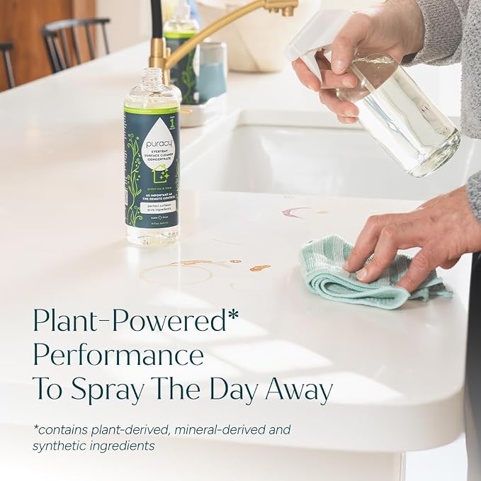Puracy All Purpose Cleaner Concentrate – Plant-Powered Multi-Surface Cleaner - Surface Cleaner Solution As Seen on TikTok (Green Tea + Lime, 16 fl oz, 1 Pack)