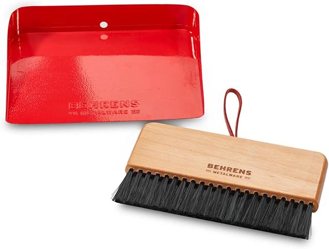 Behrens Red Galvanized Dustpan & Brush Set
