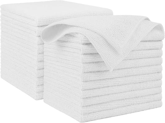 AIDEA Microfiber Cleaning Cloth White 20PK, Cleaning Rags, 11.5"x 11.5" | Microfiber Towel for Cars, Lint Free Cloth, Kitchen Towels Dusting Cloth, Wash Cloths, Dish Rags for Home, Kitchen