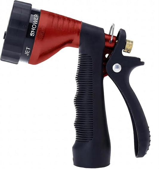 GREEN MOUNT Water Hose Nozzle Spray Nozzle, Metal Garden Hose Nozzle with Adjustable Spray Patterns, Perfect for Watering Plants, Washing Cars and Showering Dogs & Pets