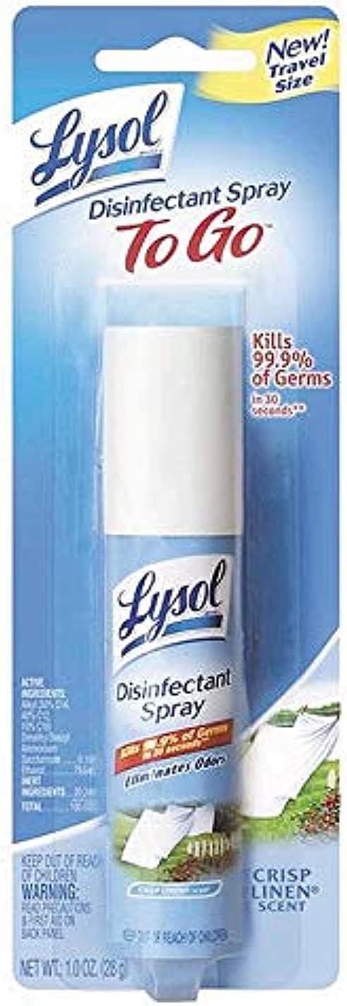 Lysol Disinfectant Spray To Go, Crisp Linen, 1 Ounce