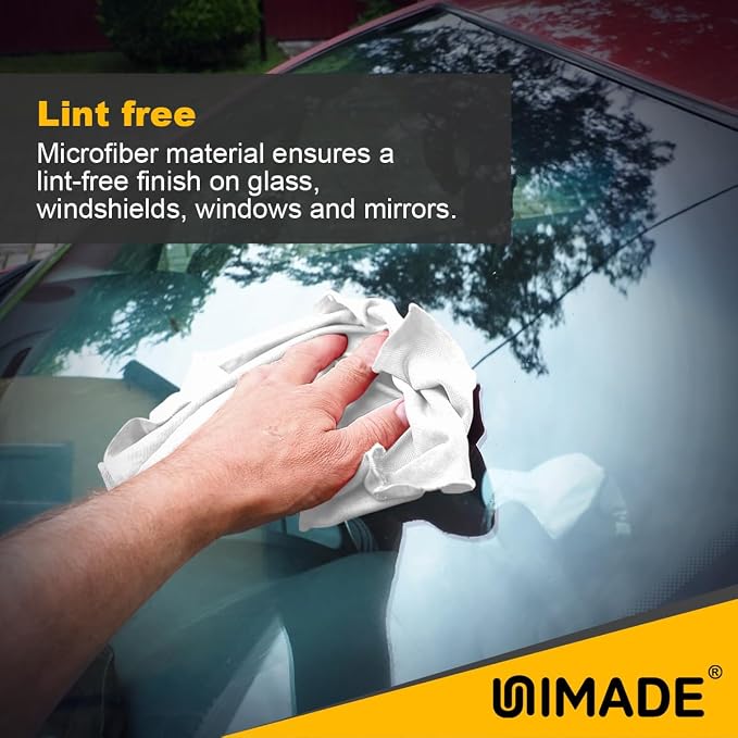 UNIMADE Shop Rags, 2 Boxes - 200 Sheets Microfiber Cleaning Cloth | Commercial Grade Washcloths Lint-Free Bulk Shops Towels for Cars Mechanic Restaurant Garage Housekeeping, 11"x 9", White
