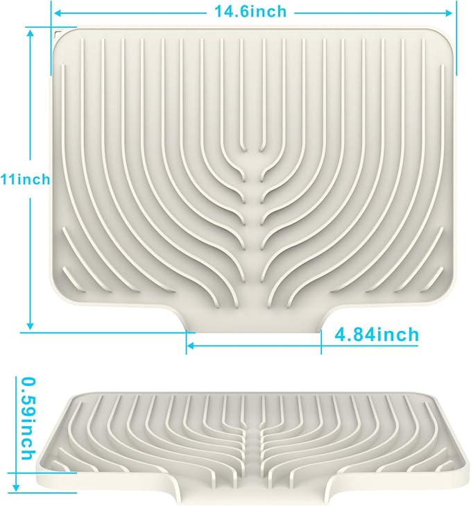 Dish drying mats for kitchen counter,14.6"×11"Silicone Self-Draining mat | Various sizes and colors,Self-Draining Slope Structure,Enabling faster drying,Heat-Resistant,Easy to clean,Food-grade