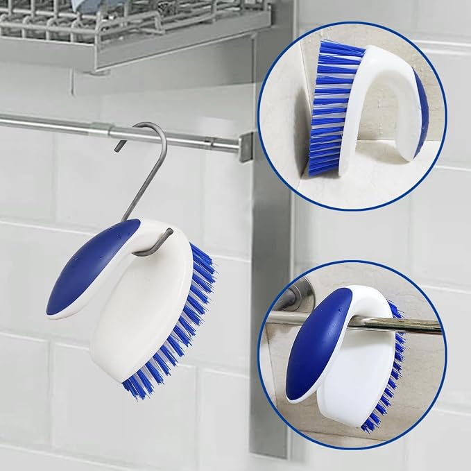 CELOX Stiff Bristle Brush for Cleaning, Hard Bristle Brush for Carpet Cleaning, Blue