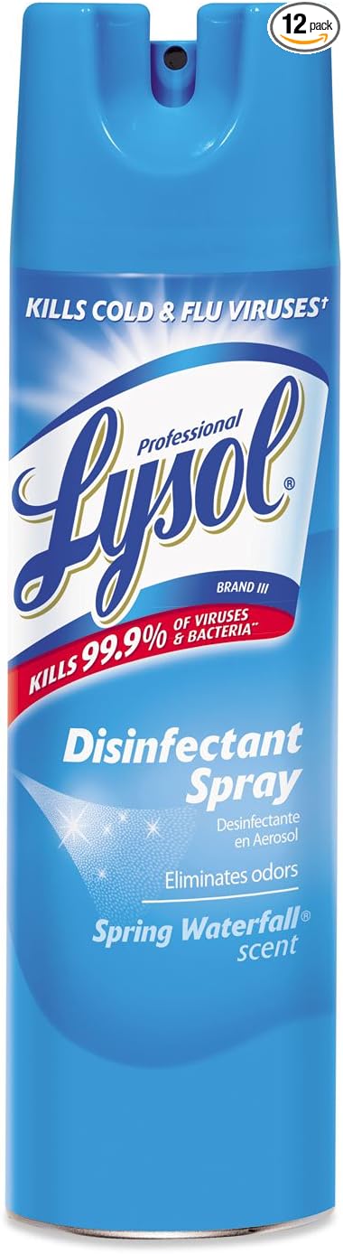 Lysol Disinfectant Spray, Spring Waterfall, 19-Ounce (Pack of 12)
