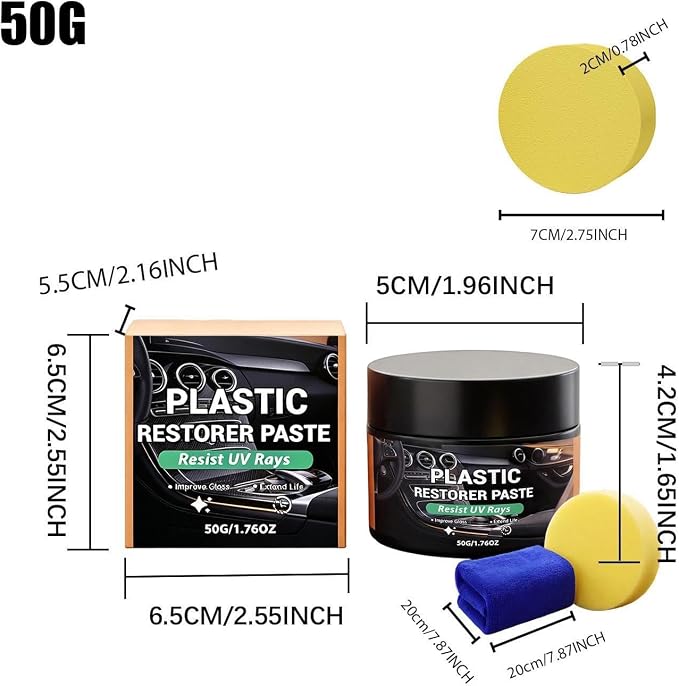 Auto Interior Cleaner 50g Polishing Car Detailing Kit | Vehicle Dashboard Cleaner Paste for Truck SUV RV Sedan Van Door Trim Bumpers Dashboard Wheel
