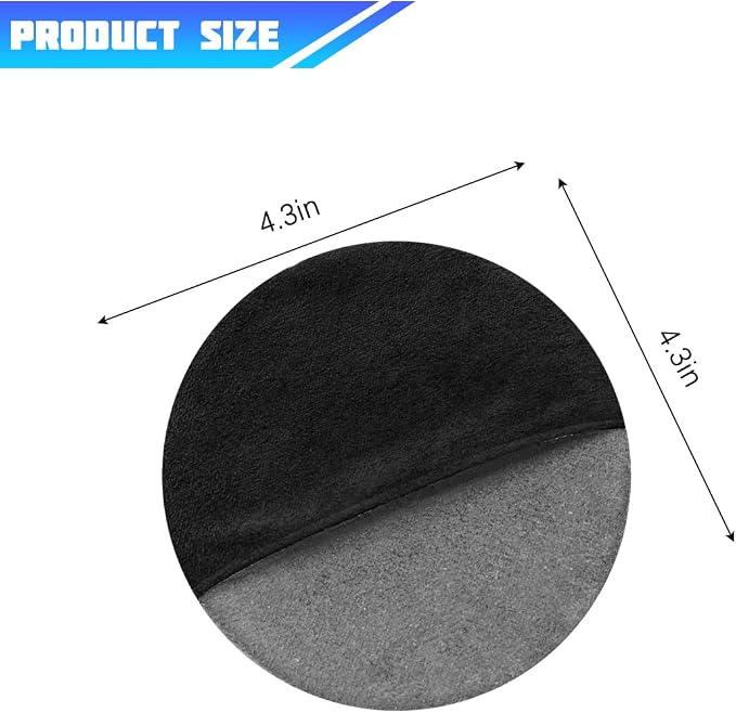 Car Screen Cleaner, Microfiber Cloth Vehicle Touchscreen Cleaning Wipes, Foldable Automotive Interior Cleaning Pad Accessory for Dashboard LCD Display, Universal for Truck SUV RV (Round/Black)