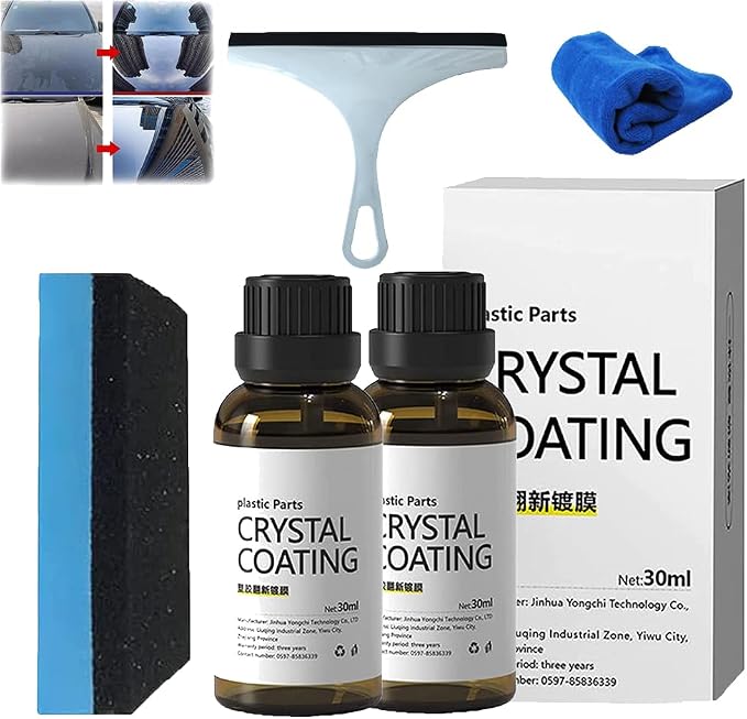 Crystal Coating for Car Plastic Parts, Cristal Coating para Plástico Del Carro, Crystal Coating for Car, Plastic Parts Crystal Coating, Nano Crystal Coating Agent (2PCS)