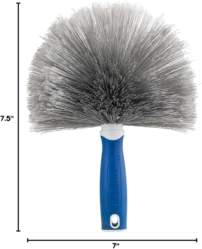 Unger Cobweb & Corner Duster – Dusters for Cleaning, Compatible with Telescopic Poles, Dusting Tools, Great for Ceilings, Moldings, HVAC & Floor Vents, and Corners, White/Black (Pack of 6)