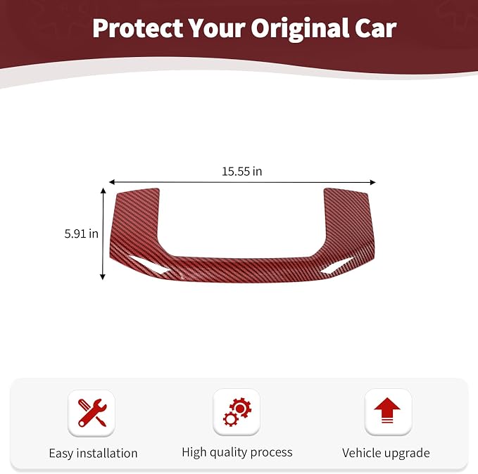 for RAM Center Dashboard Storage Bin Trim Cover Fit for RAM 2018-Present Red Carbon Fiber Interior Accessories